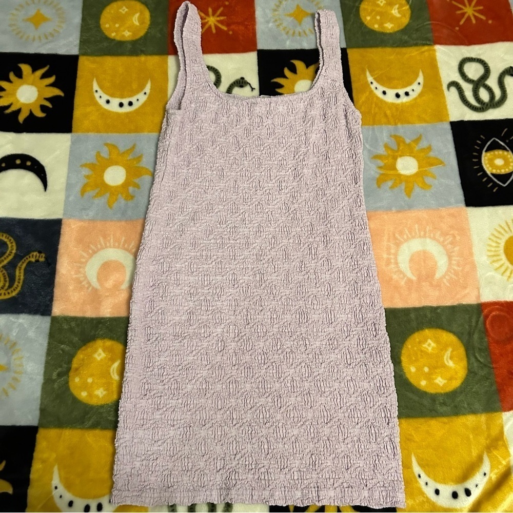 Elodie Textured Lavender Sleeveless Bodycon Dress - Picture 5 of 6